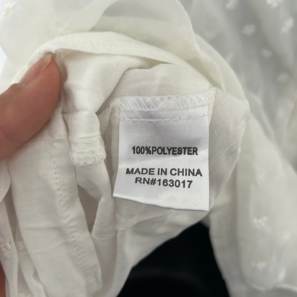 Princess Polly Mikail White Swiss Dot Puff Sleeve Sweetheart Neckline Mini Dress - Picture 10 of 12